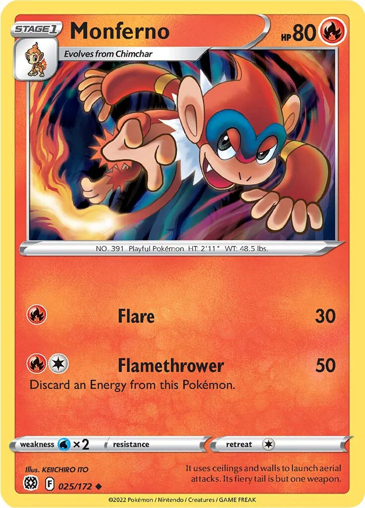 Monferno (025/172) [Sword & Shield: Brilliant Stars] Pokemon