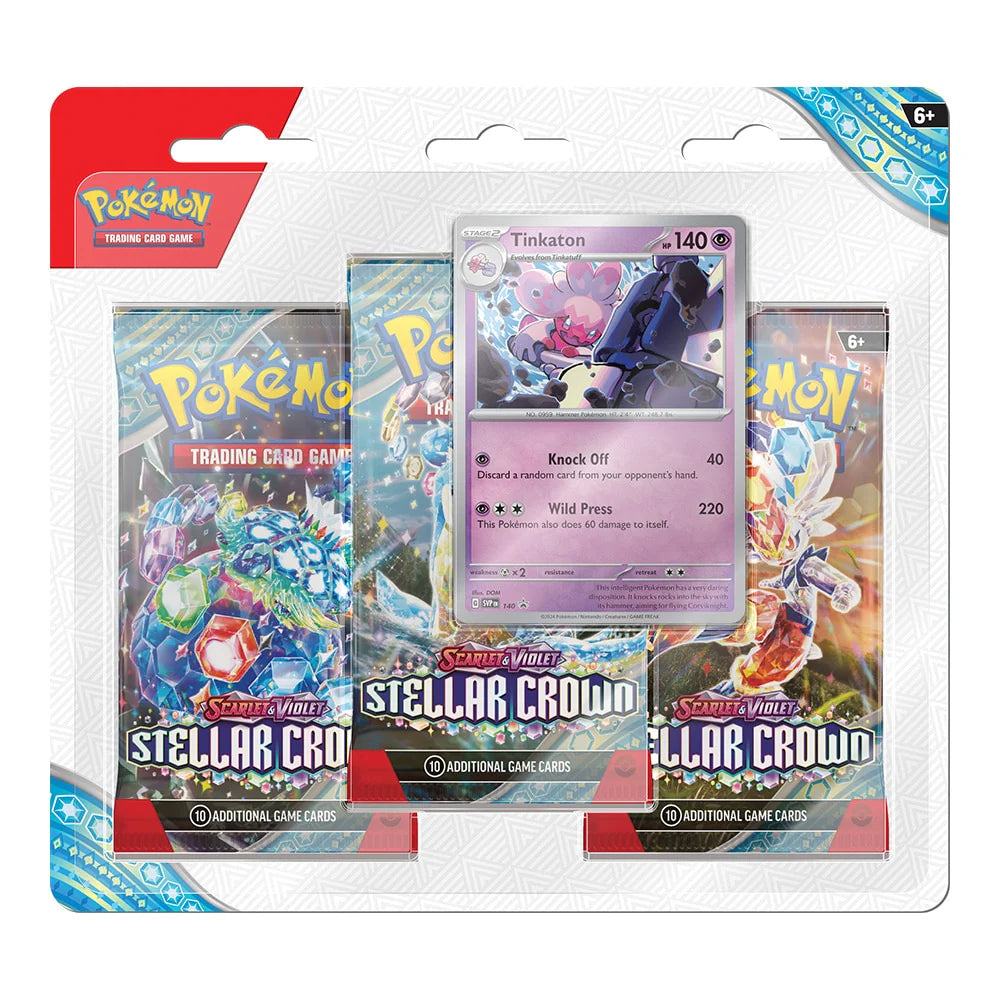 Pokémon: Scarlet & Violet 7: Stellar Crown - 3-pack Blister Pokemon