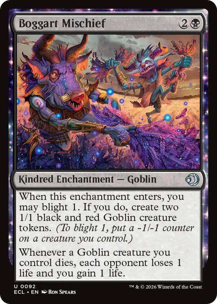 ECL - Lorwyn Eclipsed MTG Card - Boggart Mischief (FOIL) Magic The Gathering