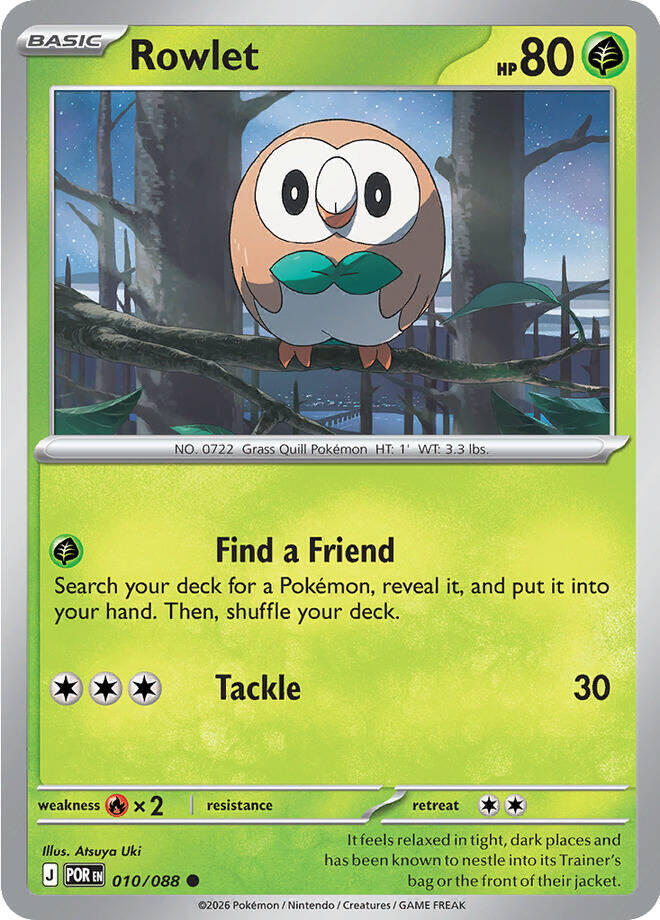 Rowlet - 010/088 - ME03: Perfect Order (POR) Magic The Gathering