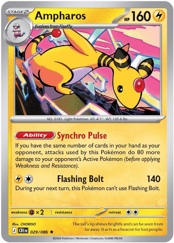 Ampharos - 029/086 - ME04: Chaos Rising (CRI) Magic The Gathering