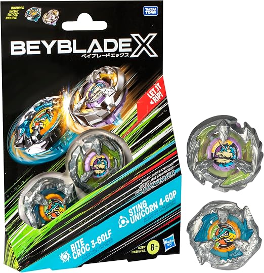 Beyblade X Bite Croc N Sting Unicorn Top Dual Pack Armchair Generals