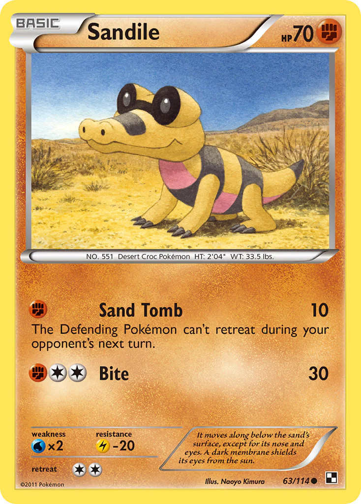 Sandile (63/114) [Black & White: Base Set] Pokemon