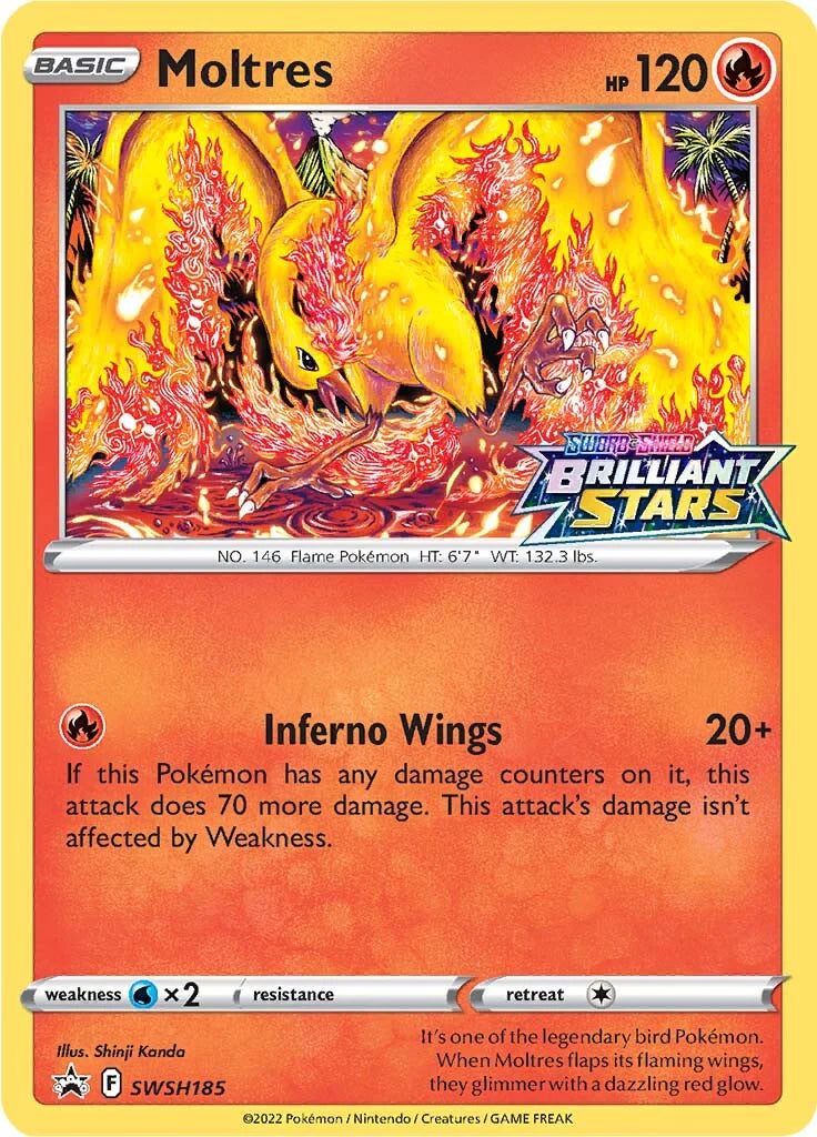 Moltres (SWSH185) (Prerelease Promo) [Sword & Shield: Black Star Promos] Pokemon