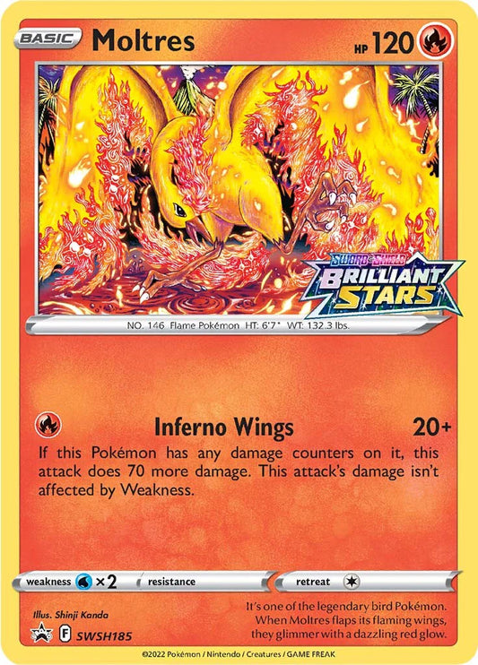 Moltres (SWSH185) (Prerelease Promo) [Sword & Shield: Black Star Promos] Pokemon