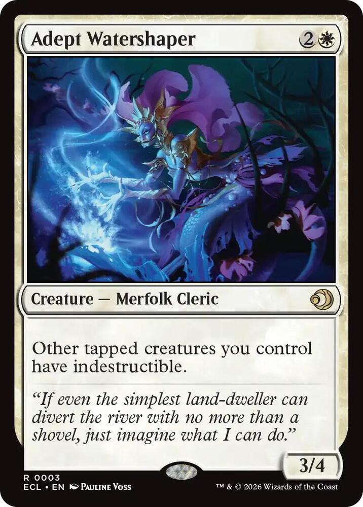 ECL - Lorwyn Eclipsed MTG Card - Adept Watershaper (FOIL) Magic The Gathering