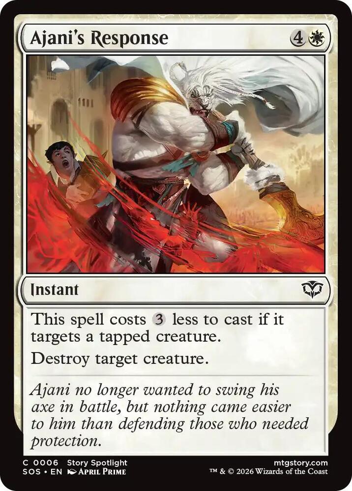 SOS - Secrets Of Strixhaven - Ajani's Response Magic The Gathering