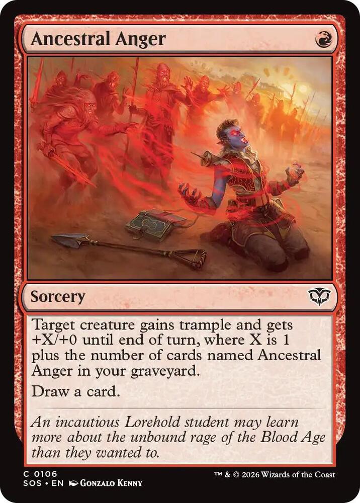 SOS - Secrets Of Strixhaven - Ancestral Anger Magic The Gathering