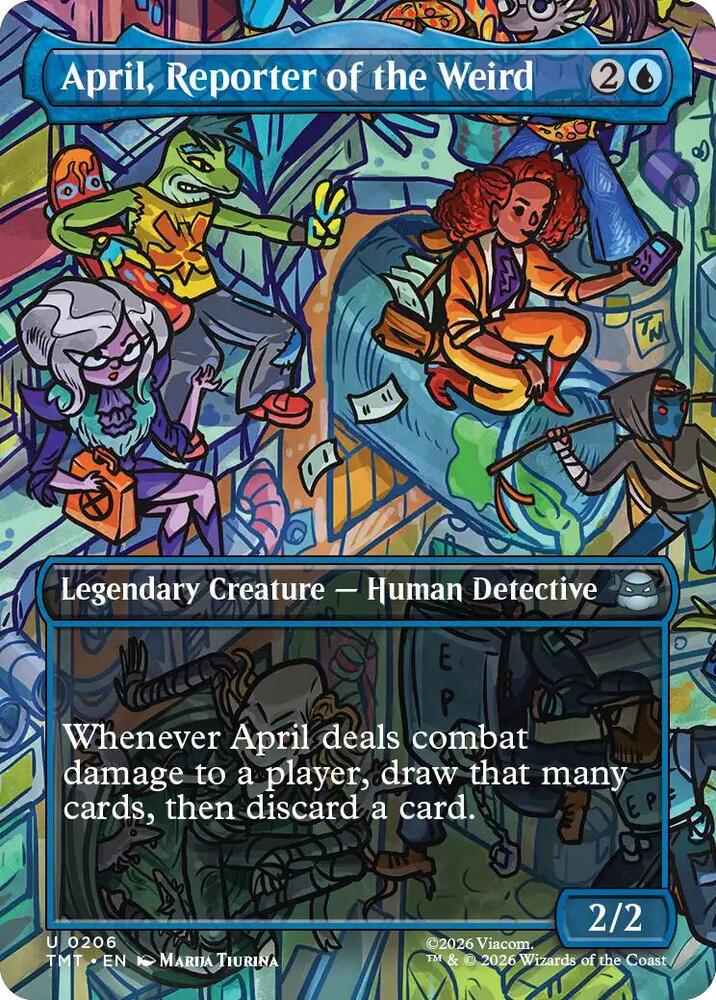 TMT - Teenage Mutant Ninja Turtles - April, Reporter of the Weird (Borderless) Magic The Gathering