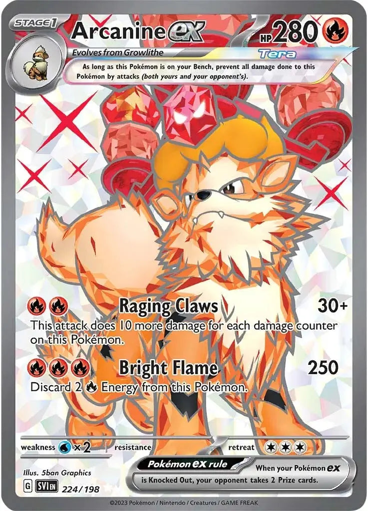 Arcanine ex (224/198) [Scarlet & Violet: Base Set][NOT GRADED] Armchair General