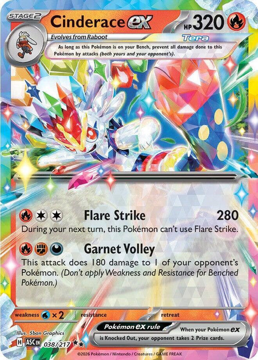 Pokemon - Ascended Heroes [ASC] - Cinderace ex - 038/217 Pokemon