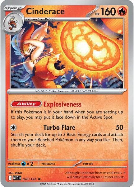 Pokémon - Mega Evolution [MEG] - Cinderace - 028/132 (Reverse Foil) Pokemon