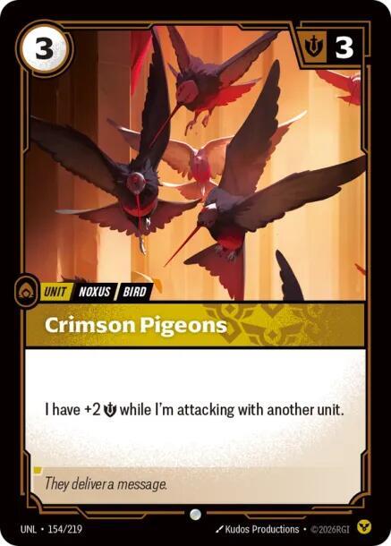 [UNL] - Riftbound: Unleashed  - Crimson Pigeons Riftbound