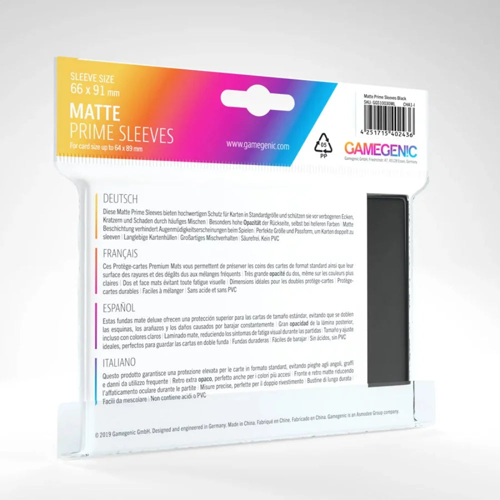 GameGenic - MATTE Prime Sleeves: Black (100) GameGenic