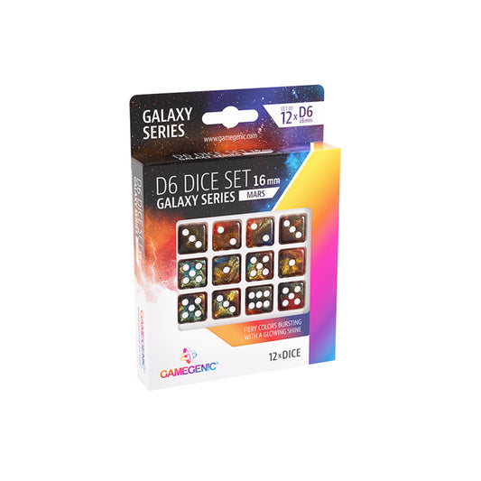 GameGenic - D6 Dice Set 16mm - Galaxy Series - Mars (12) GameGenic