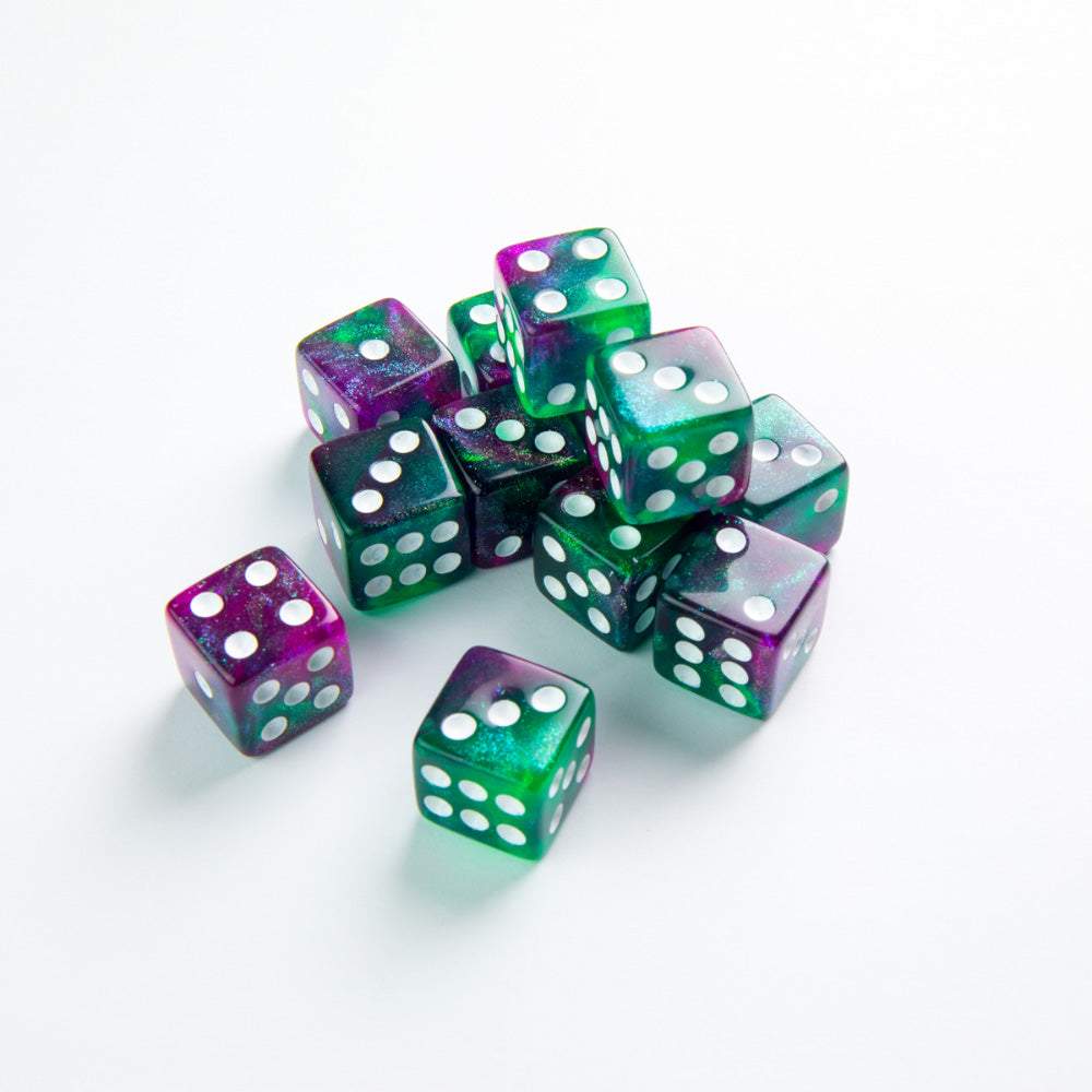 GameGenic - D6 Dice Set 16mm - Galaxy Series - Aurora (12) GameGenic