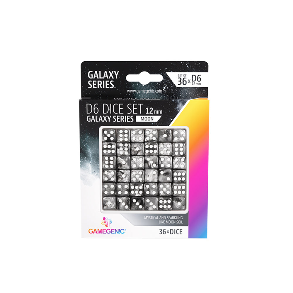 GameGenic - D6 Dice Set 12mm - Galaxy Series - Moon (36) GameGenic