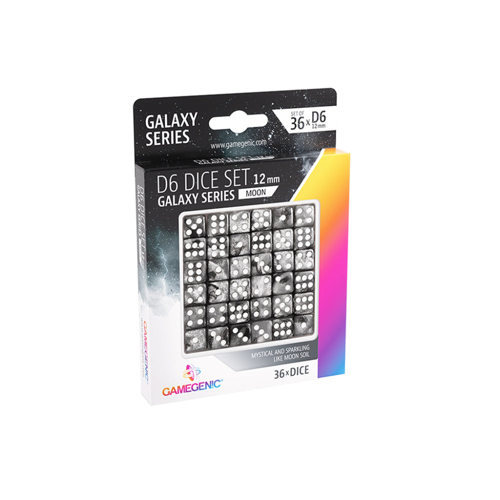 GameGenic - D6 Dice Set 12mm - Galaxy Series - Moon (36) GameGenic