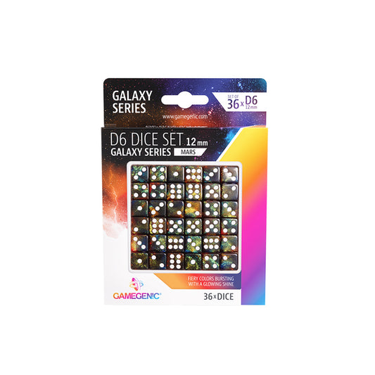 GameGenic - D6 Dice Set 12mm - Galaxy Series - Mars (36) GameGenic