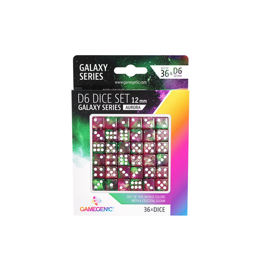 GameGenic - D6 Dice Set 12mm - Galaxy Series - Aurora (36) Armchair Generals