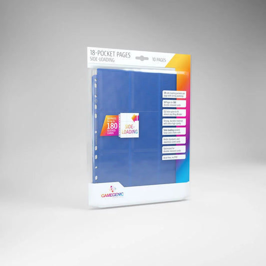 GAMEGENIC 18-POCKET PAGES SIDE-LOADING 10 pages (Blue) GameGenic