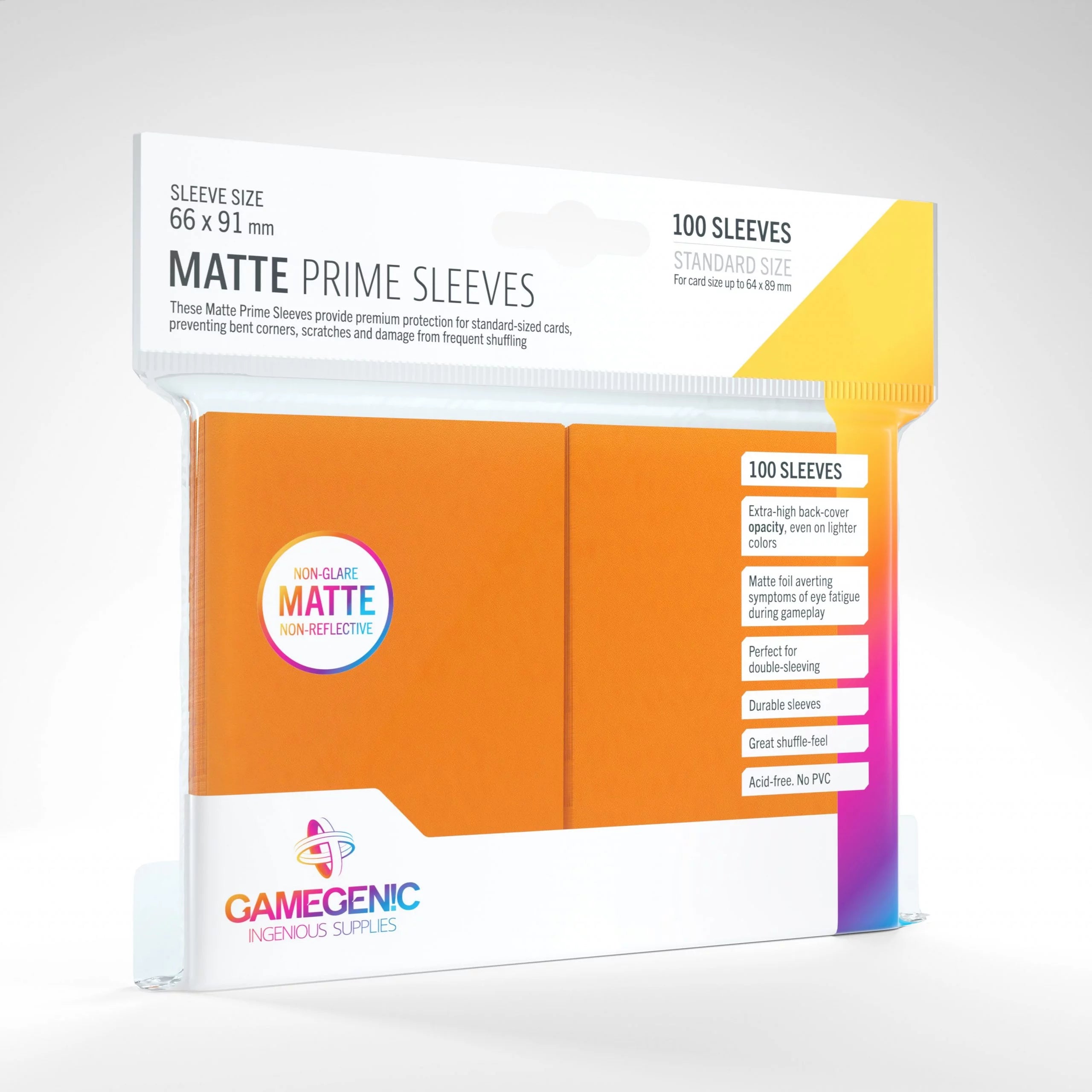Gamegenic Standard Matte Prime Sleeves Orange GameGenic