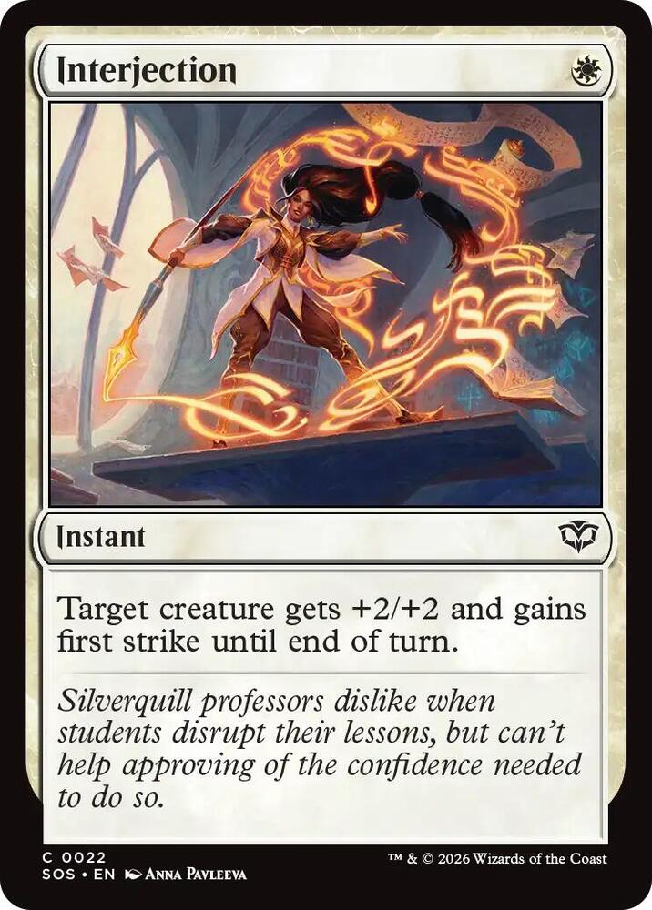 SOS - Secrets Of Strixhaven - Interjection Magic The Gathering
