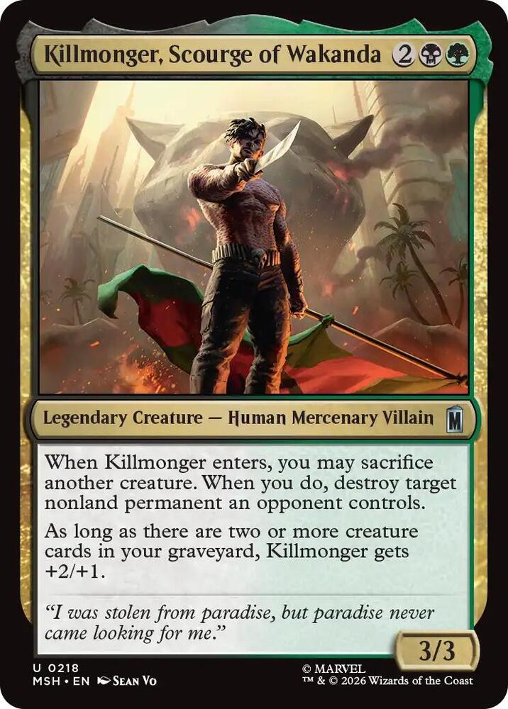 MSH - Marvel Super Heroes - Killmonger, Scourge of Wakanda Magic The Gathering