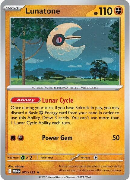 Pokemon - Mega Evolution (MEG) - Lunatone - 074/132 (FOIL) Pokemon