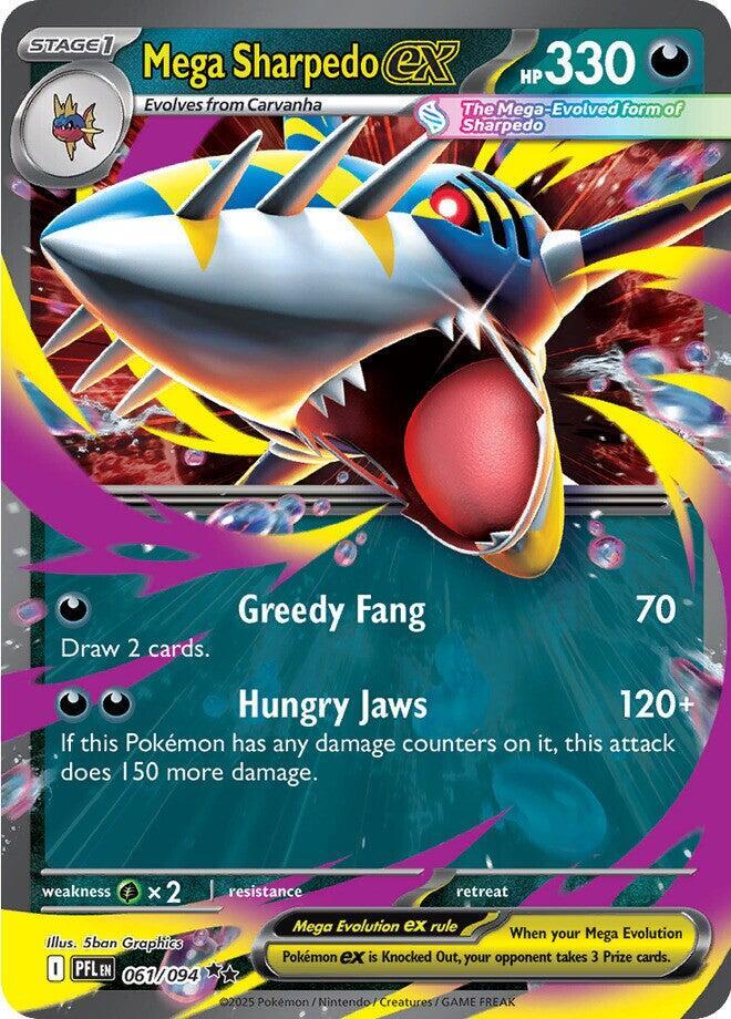 Pokemon - Phantasmal Flames [PFL] - Mega Sharpedo ex - 061/094 Pokemon