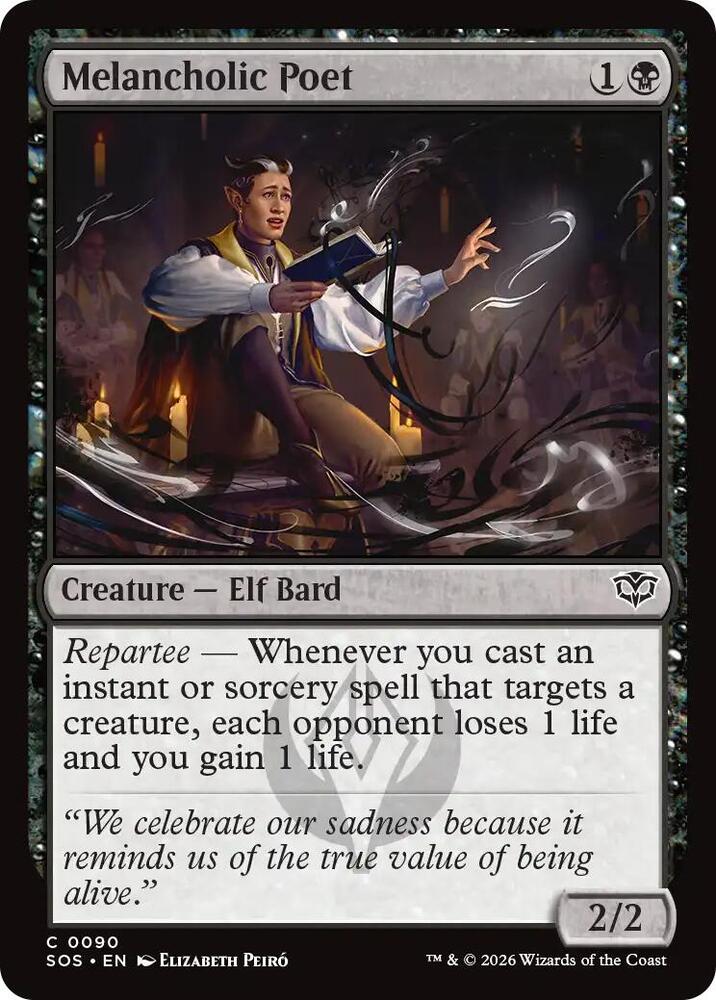 SOS - Secrets Of Strixhaven - Melancholic Poet Magic The Gathering