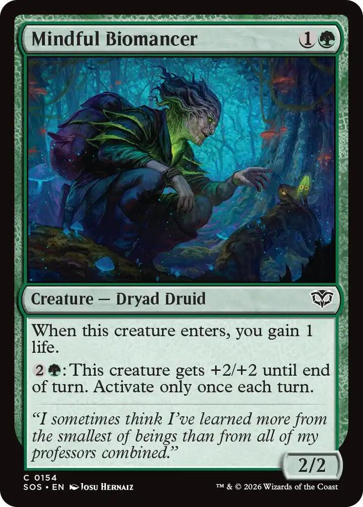 SOS - Secrets Of Strixhaven - Mindful Biomancer Magic The Gathering