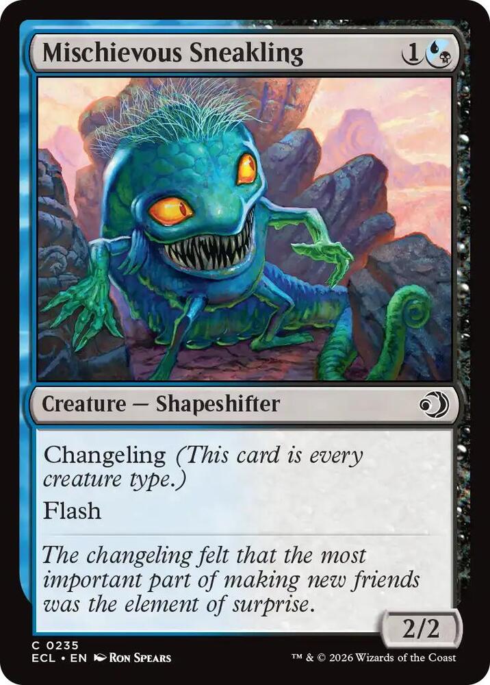 ECL - Lorwyn Eclipsed MTG Card - Mischievous Sneakling (FOIL) Magic The Gathering