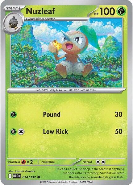 Pokemon - ME01 - Mega Evolution - Nuzleaf- 014/132 - Reverse Holofoil Pokemon