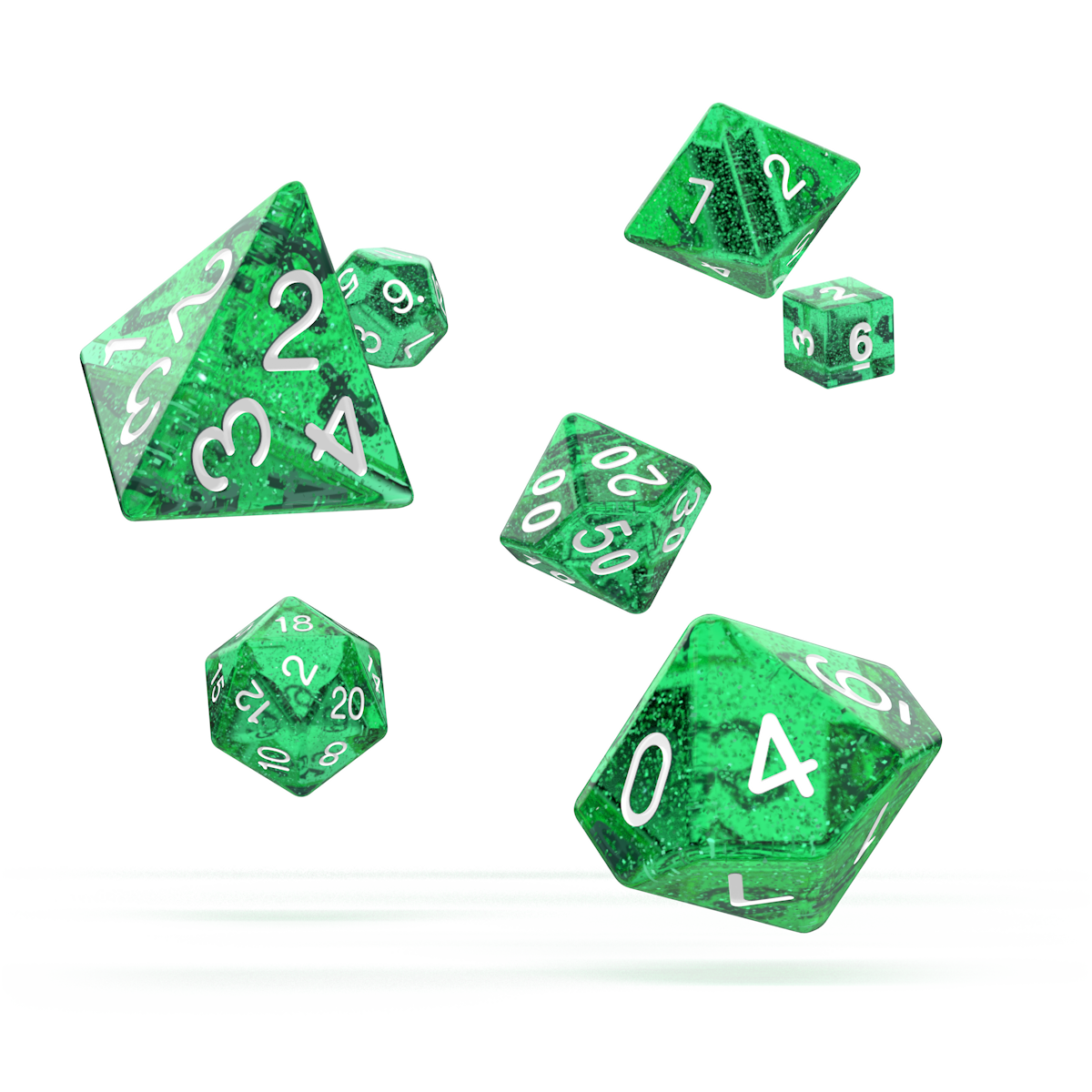 oakie doakie DICE RPG Set Speckled: Green (7) Oakie Doakie