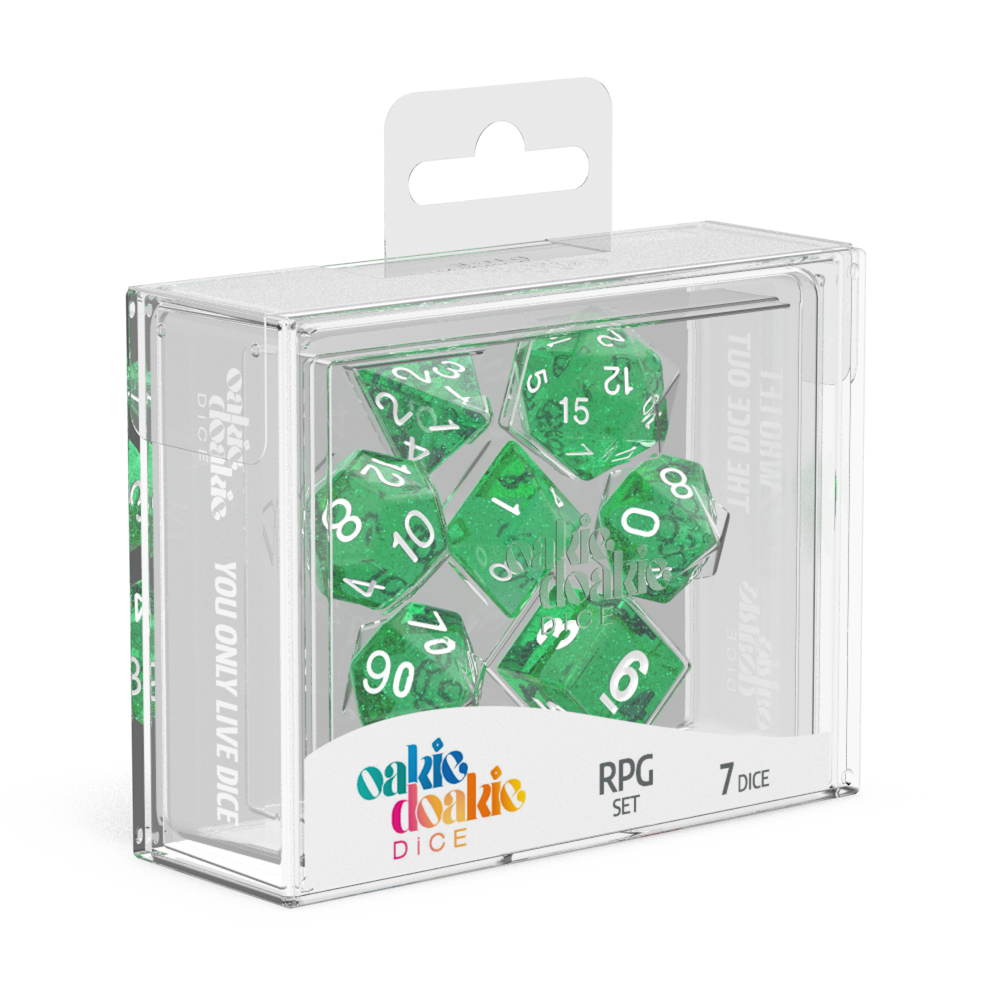 oakie doakie DICE RPG Set Speckled: Green (7) Oakie Doakie