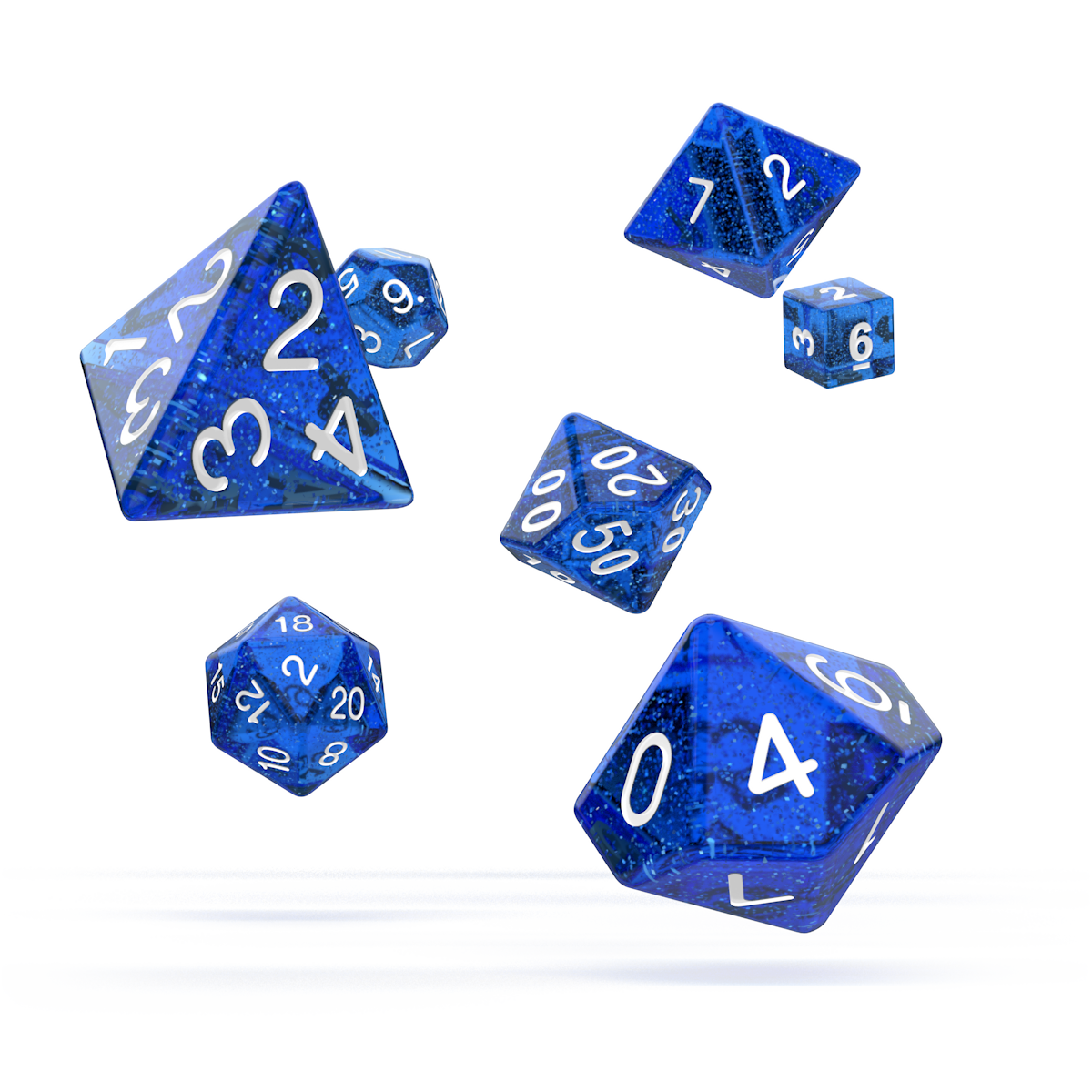 oakie doakie DICE RPG Set Speckled: Blue (7) Oakie Doakie