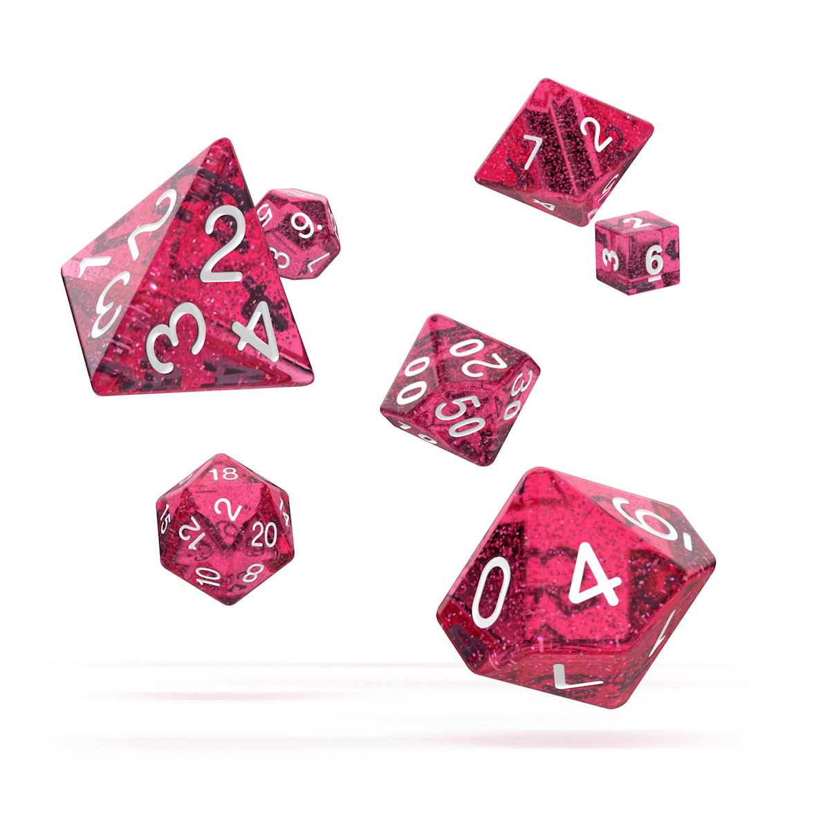 oakie doakie DICE RPG Set Speckled: Pink (7) Armchair Generals