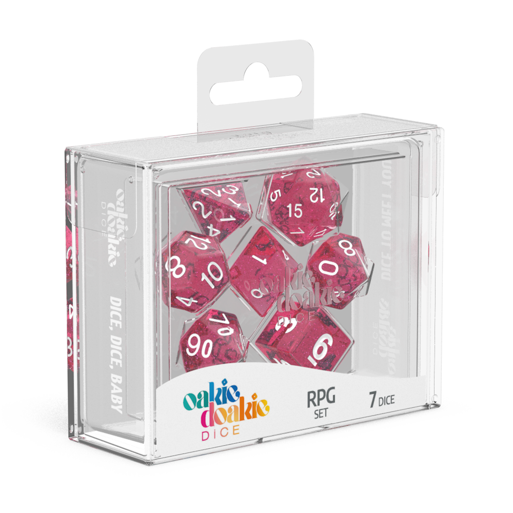 oakie doakie DICE RPG Set Speckled: Pink (7) Oakie Doakie