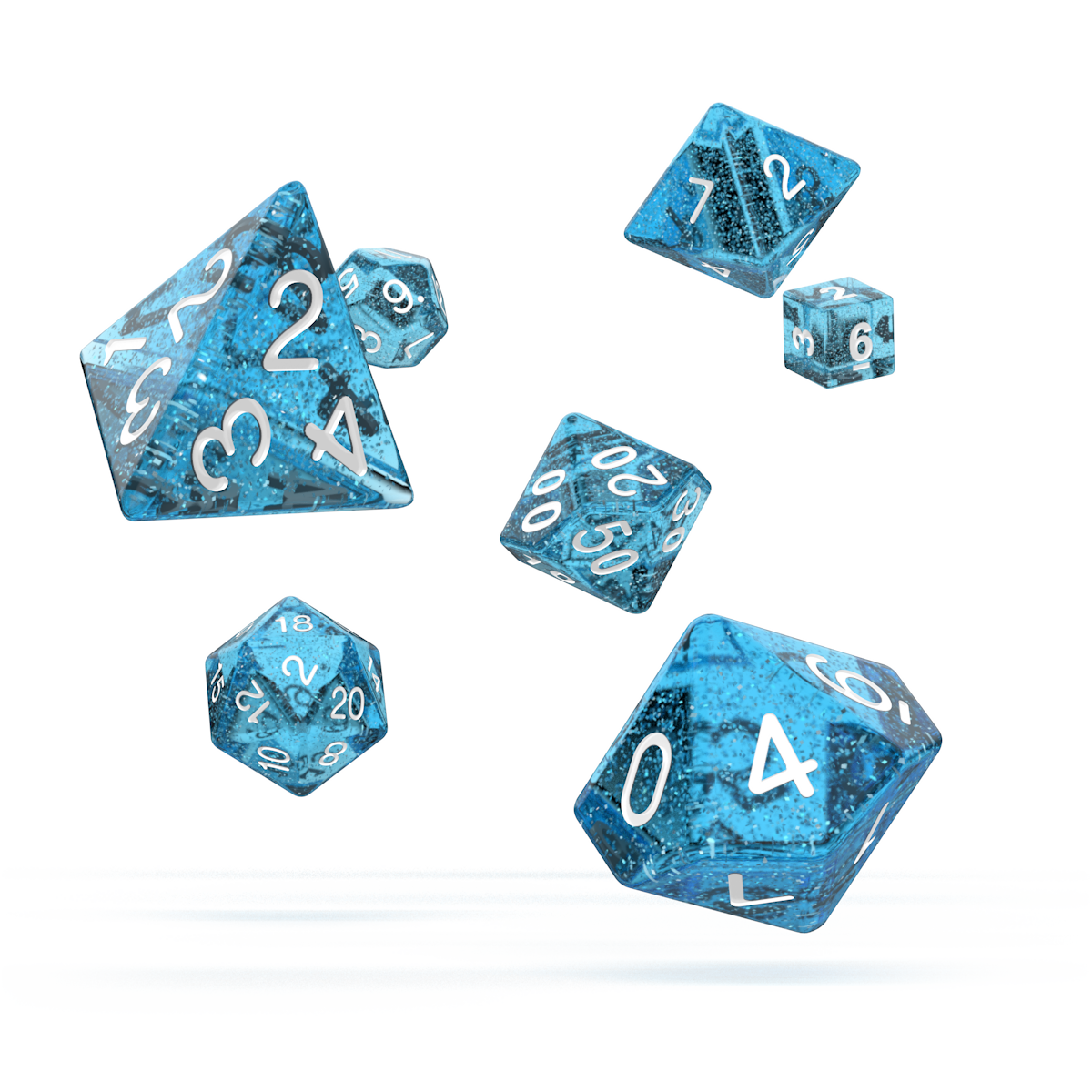 oakie doakie DICE RPG Set Speckled: Light Blue (7) Oakie Doakie