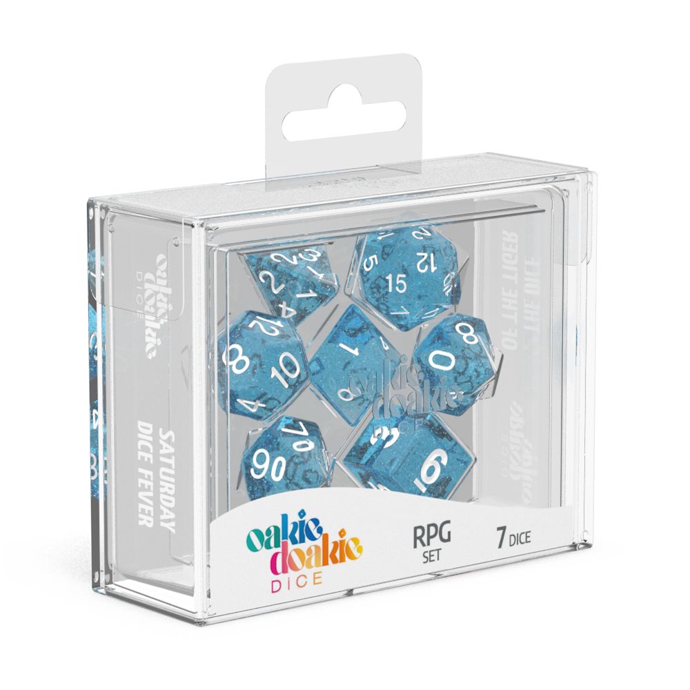 oakie doakie DICE RPG Set Speckled: Light Blue (7) Oakie Doakie