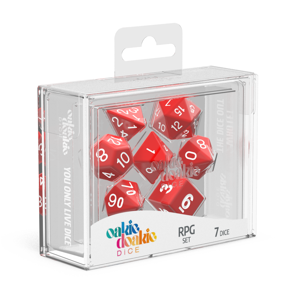 oakie doakie DICE RPG Set Solid: Red (7) Oakie Doakie