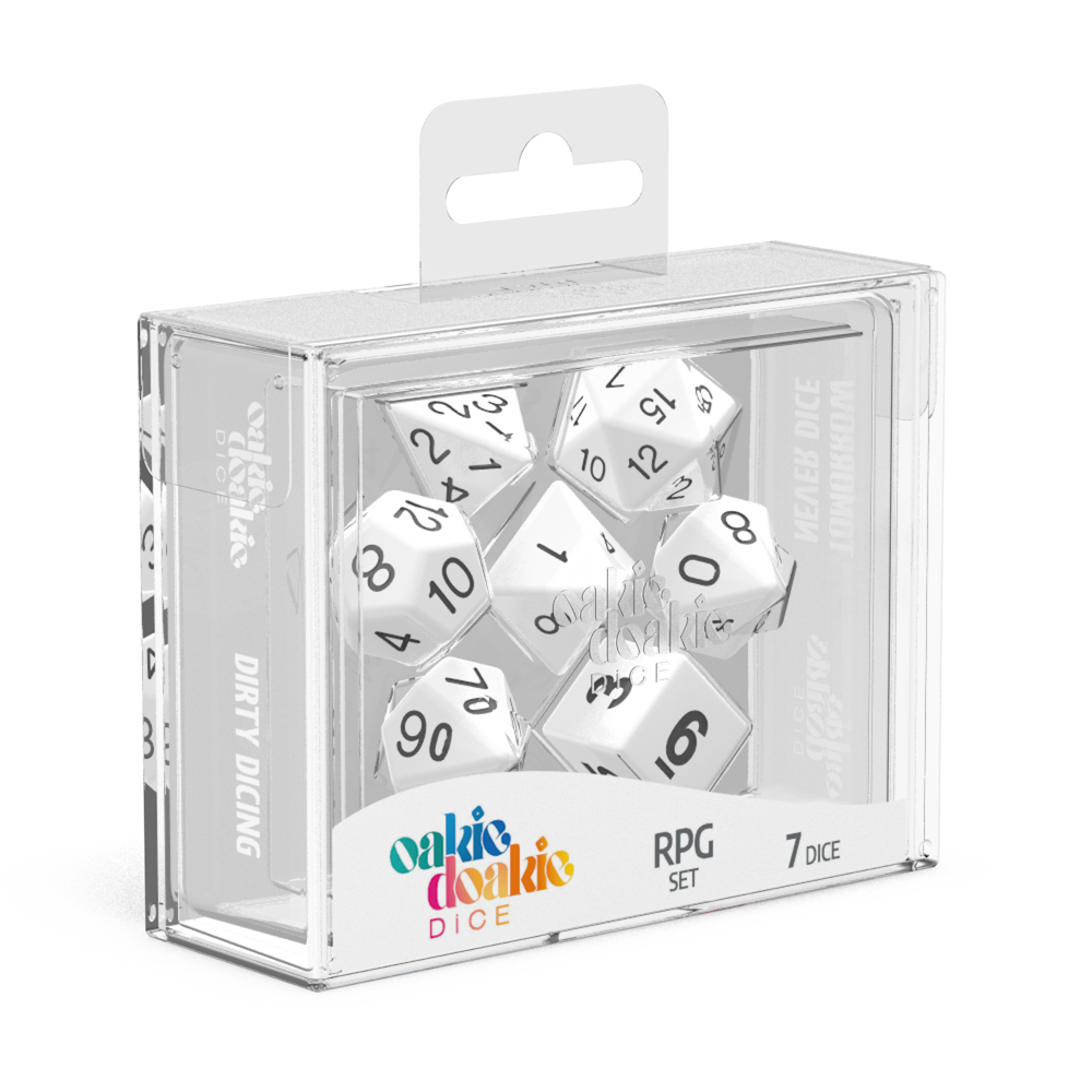 oakie doakie DICE RPG Set Solid: White (7) Oakie Doakie