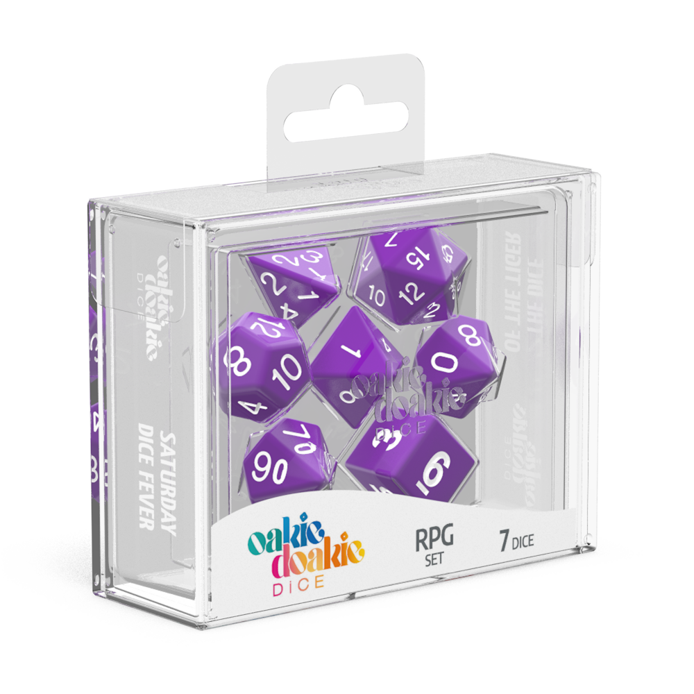 oakie doakie DICE RPG Set Solid: Purple (7) Oakie Doakie