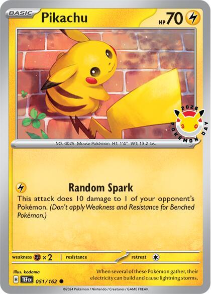 Pokemon - Temporal Forces [TEF] - Pikachu (Pokemon Day 2026) - 051/162 Pokemon