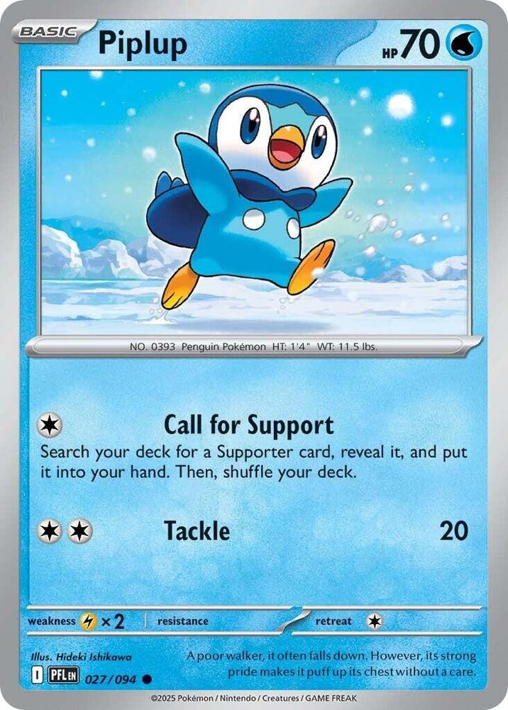Pokémon - Phantasmal Flames [PFL] - Piplup - 027/094 Pokemon