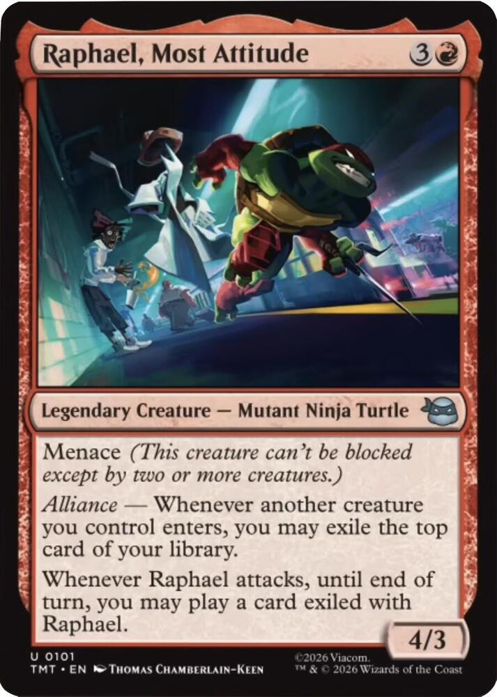 TMT - Teenage Mutant Ninja Turtles - Raphael, Most Attitude (FOIL) Magic The Gathering