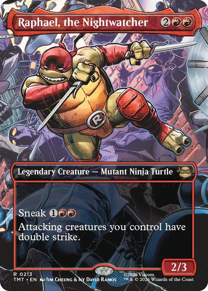 TMT - Teenage Mutant Ninja Turtles - Raphael, the Nightwatcher (Borderless) (FOIL) Magic The Gathering