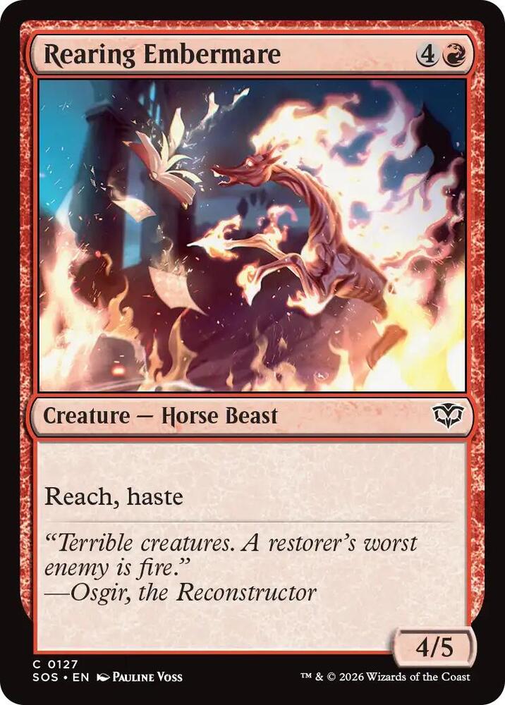 SOS - Secrets Of Strixhaven - Rearing Embermare Magic The Gathering