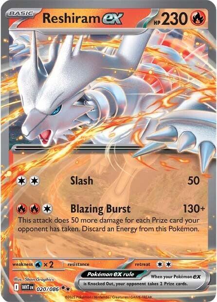 Pokemon - SV: White Flare [WHT] - Reshiram ex - 020/086 Pokemon